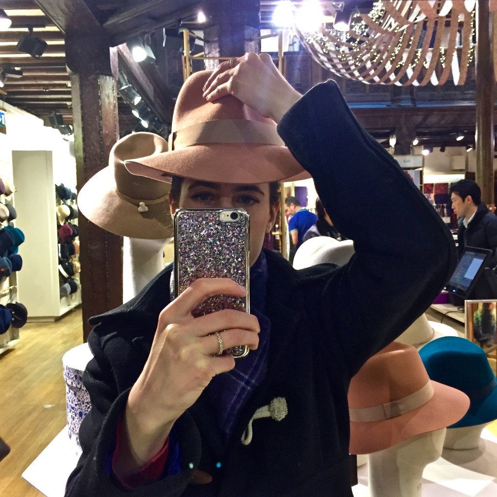 Hat shopping at Liberty