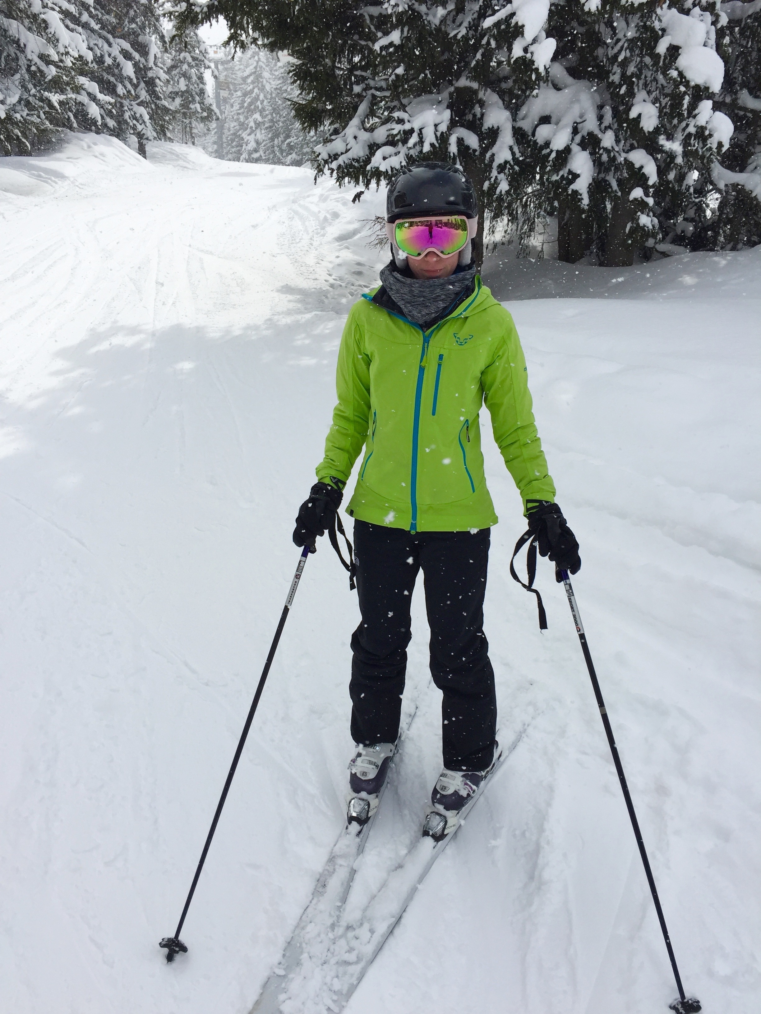 fashionable down hill ski look