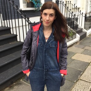 me in my denim jumpsuit