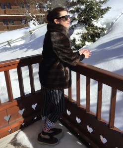 faux fur fashion and sunglasses