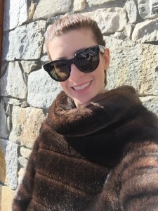 faux fur and celine sunglasses