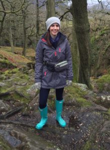 waterproof parka and hunter wellie boots