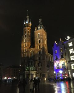 krakow at night